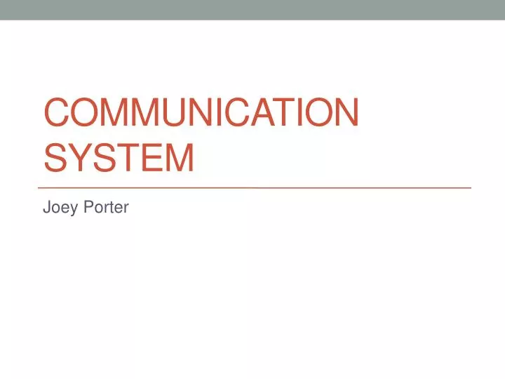 communication system