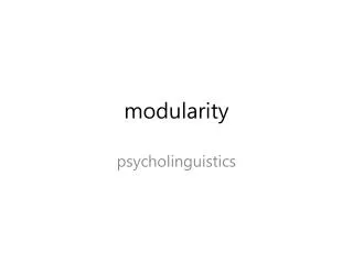 modularity