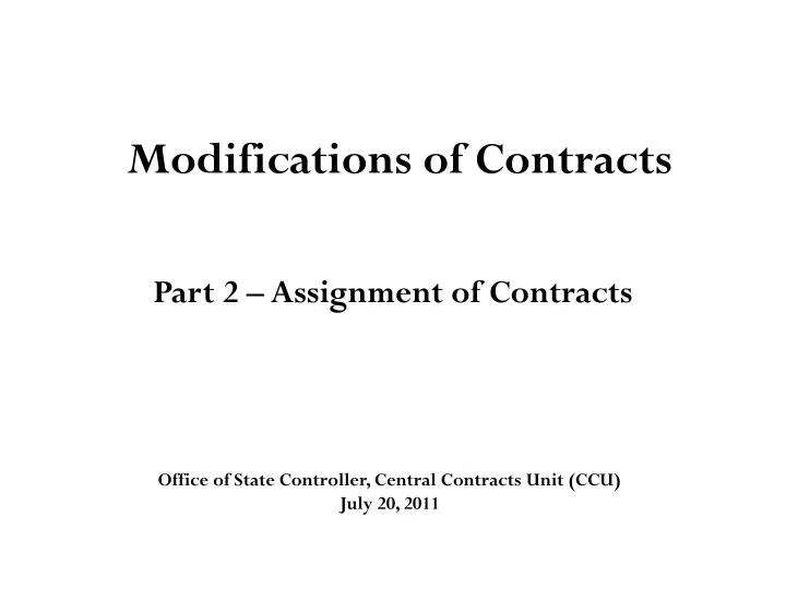 modifications of contracts