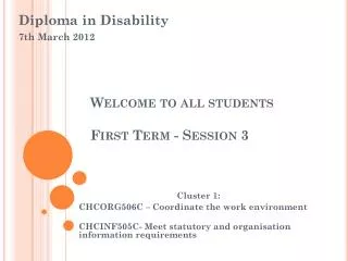 welcome to all students first term session 3