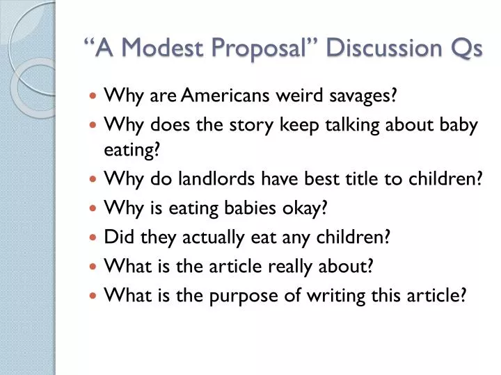 a modest proposal discussion qs
