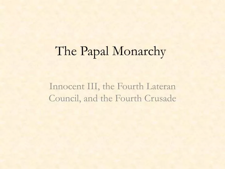 the papal monarchy