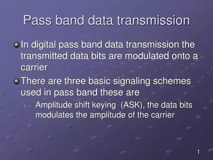 pass band data transmission