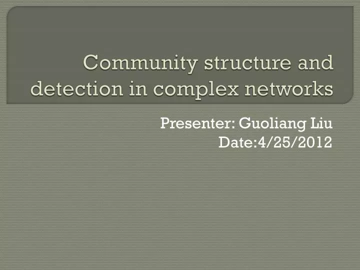 community structure and detection in complex networks