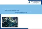 Department Wirtschaftsinformatik Angebote in der Profilierungsphase - slide 1