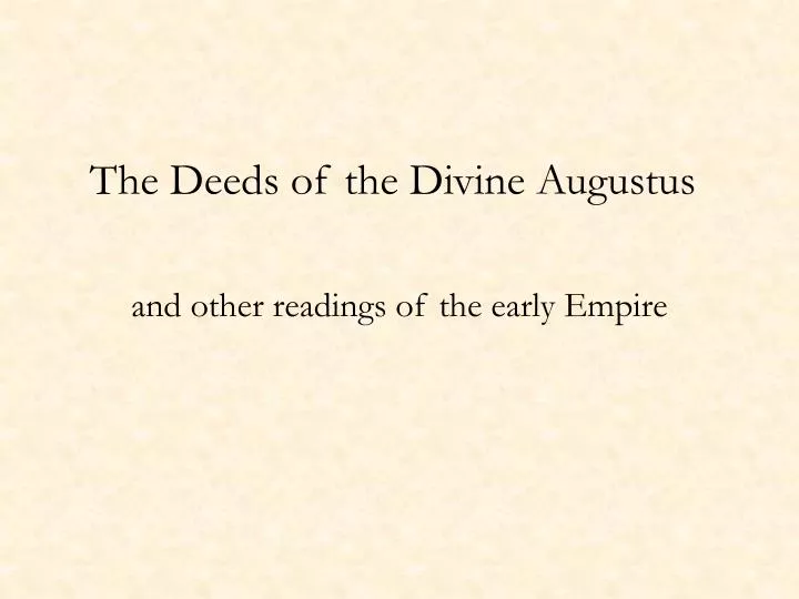 the deeds of the divine augustus