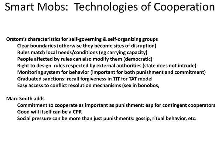 smart mobs technologies of cooperation