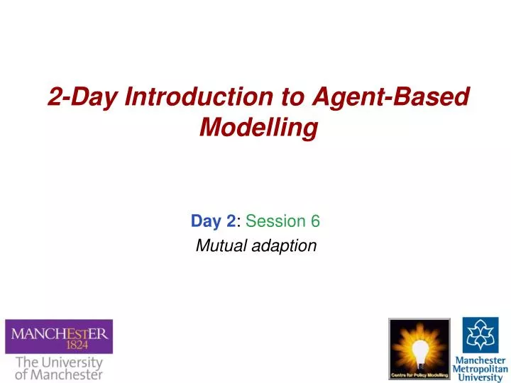 2 day introduction to agent based modelling