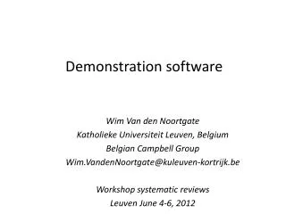 Demonstration software