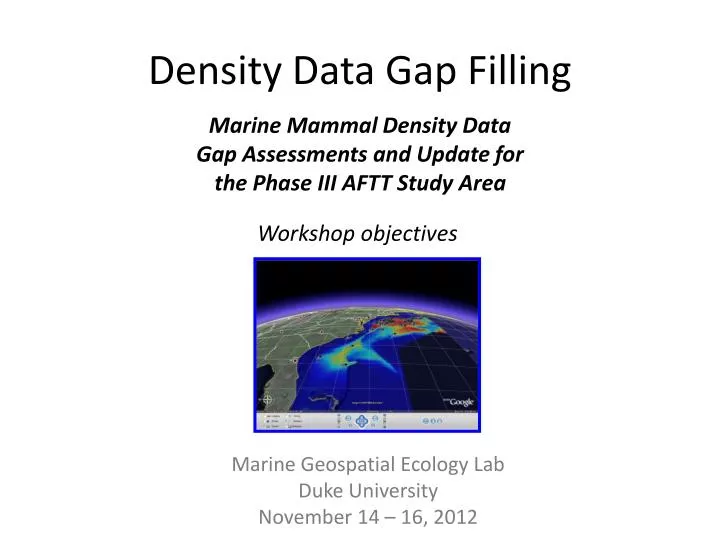 density data gap filling