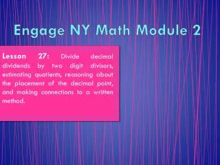 Engage NY Math Module 2