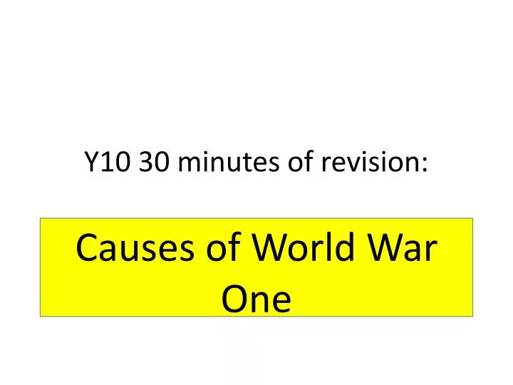 y10 30 minutes of revision