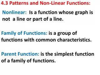 4.3 Patterns and Non-Linear Functions: