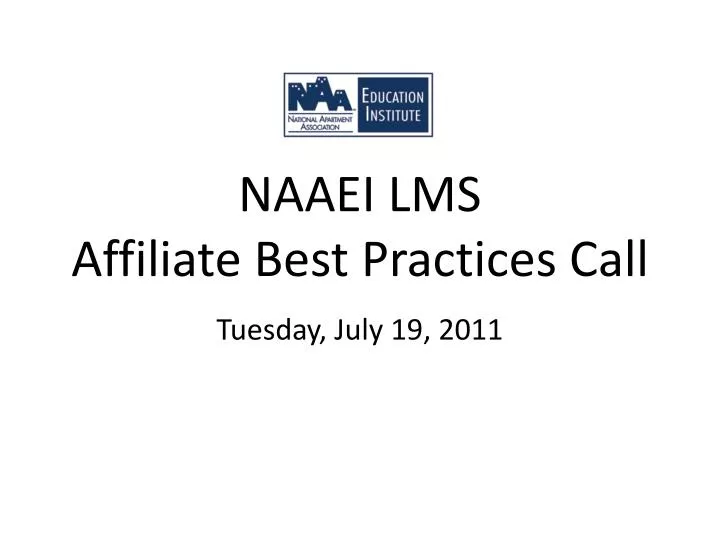 naaei lms affiliate best practices call