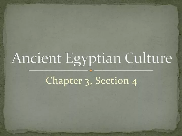 ancient egyptian culture