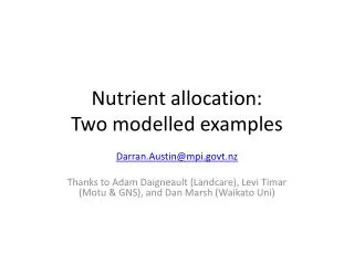 Nutrient allocation: Two modelled examples