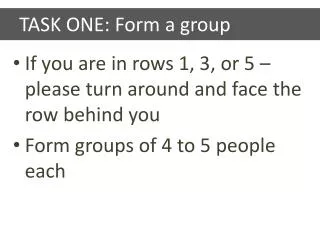 task one form a group