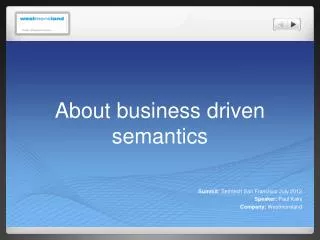 About business driven semantics