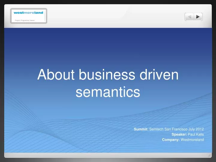 about business driven semantics