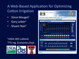 A Web-Based Application for Optimizing Cotton Irrigation