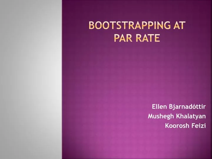 bootstrapping at par rate