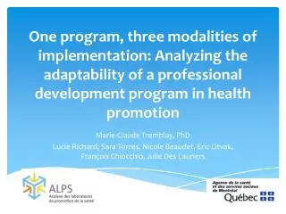 Marie-Claude Tremblay, PhD