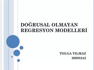 do rusal olmayan regresyon modeller