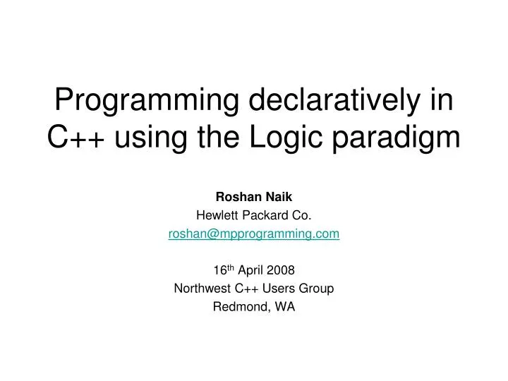 programming declaratively in c using the logic paradigm