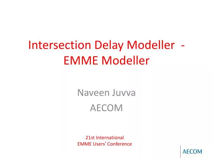 intersection delay modeller emme modeller