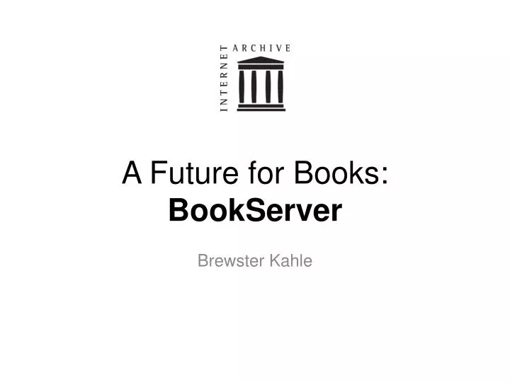 a future for books bookserver