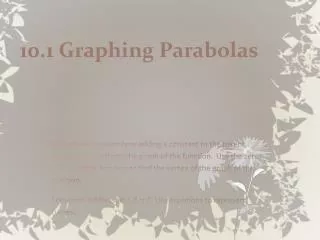 10 1 graphing parabolas