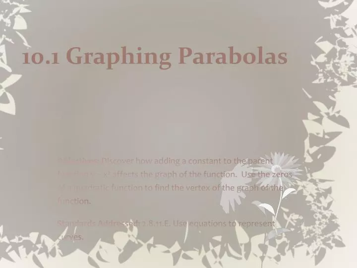 10 1 graphing parabolas