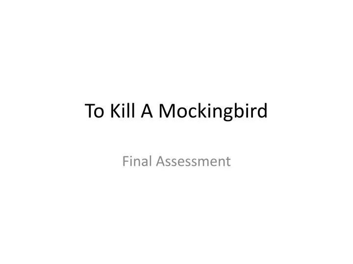 to kill a mockingbird