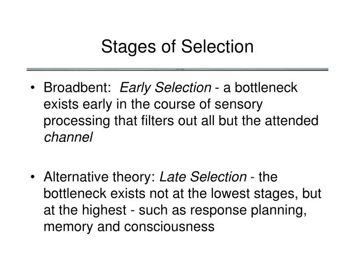 stages of selection