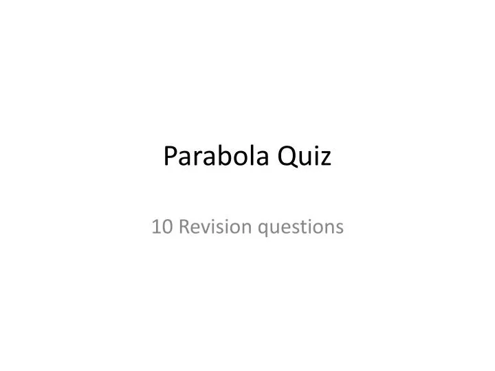 parabola quiz