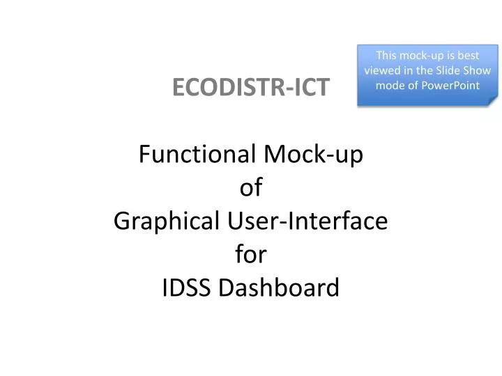 ecodistr ict functional mock up of graphical user interface for idss dashboard