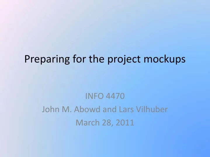 preparing for the project mockups