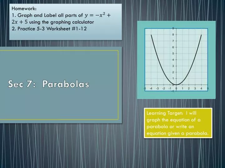 sec 7 parabolas