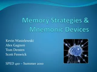 Memory Strategies &amp; Mnemonic Devices