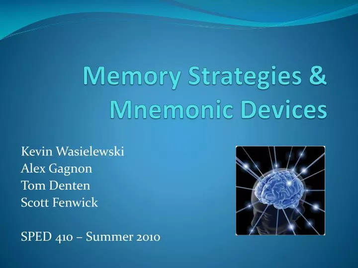 memory strategies mnemonic devices
