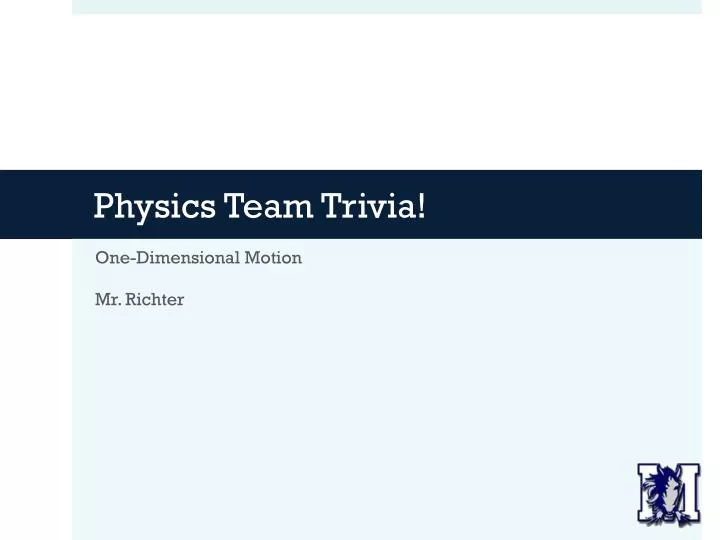physics team trivia