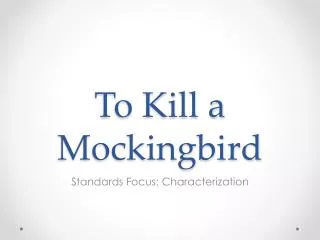 to kill a mockingbird
