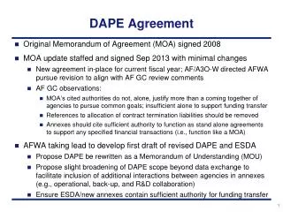 DAPE Agreement