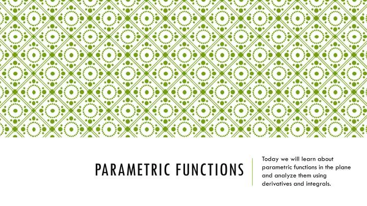 parametric functions