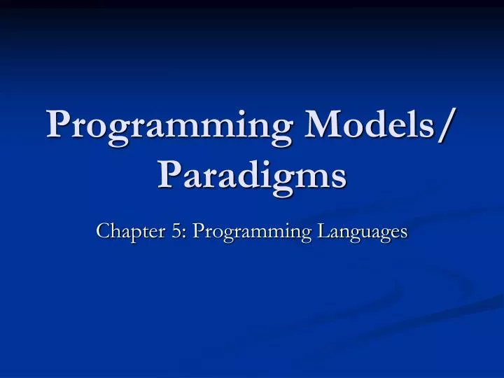 programming models paradigms