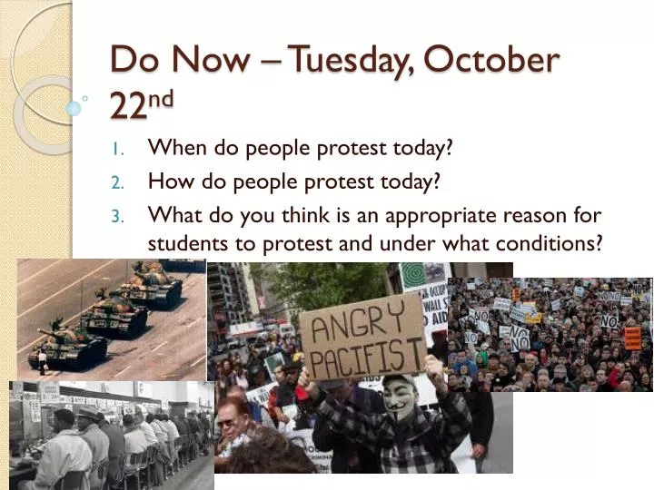 do now tuesday october 22 nd