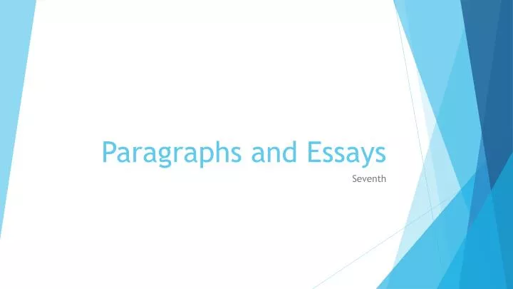 paragraphs and essays