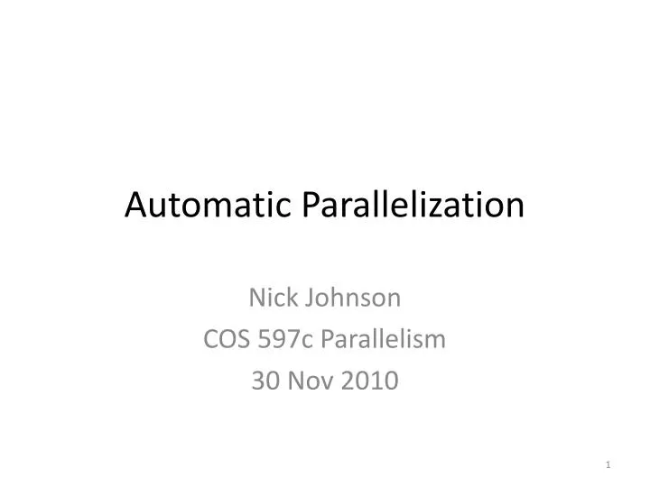 automatic parallelization