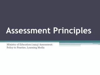 Assessment Principles