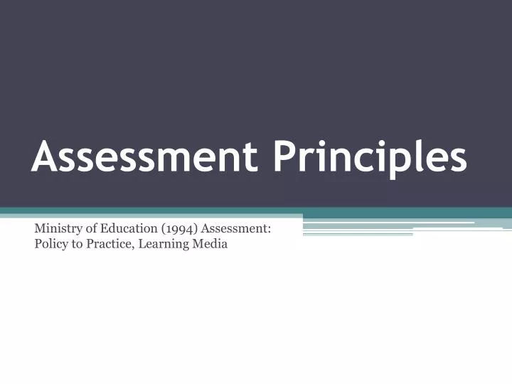 assessment principles